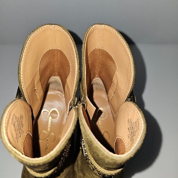 Jessica Simpson Finova Ankle Bootie Womens 8 Olive Green Buckle Western Heel - Picture 13 of 16